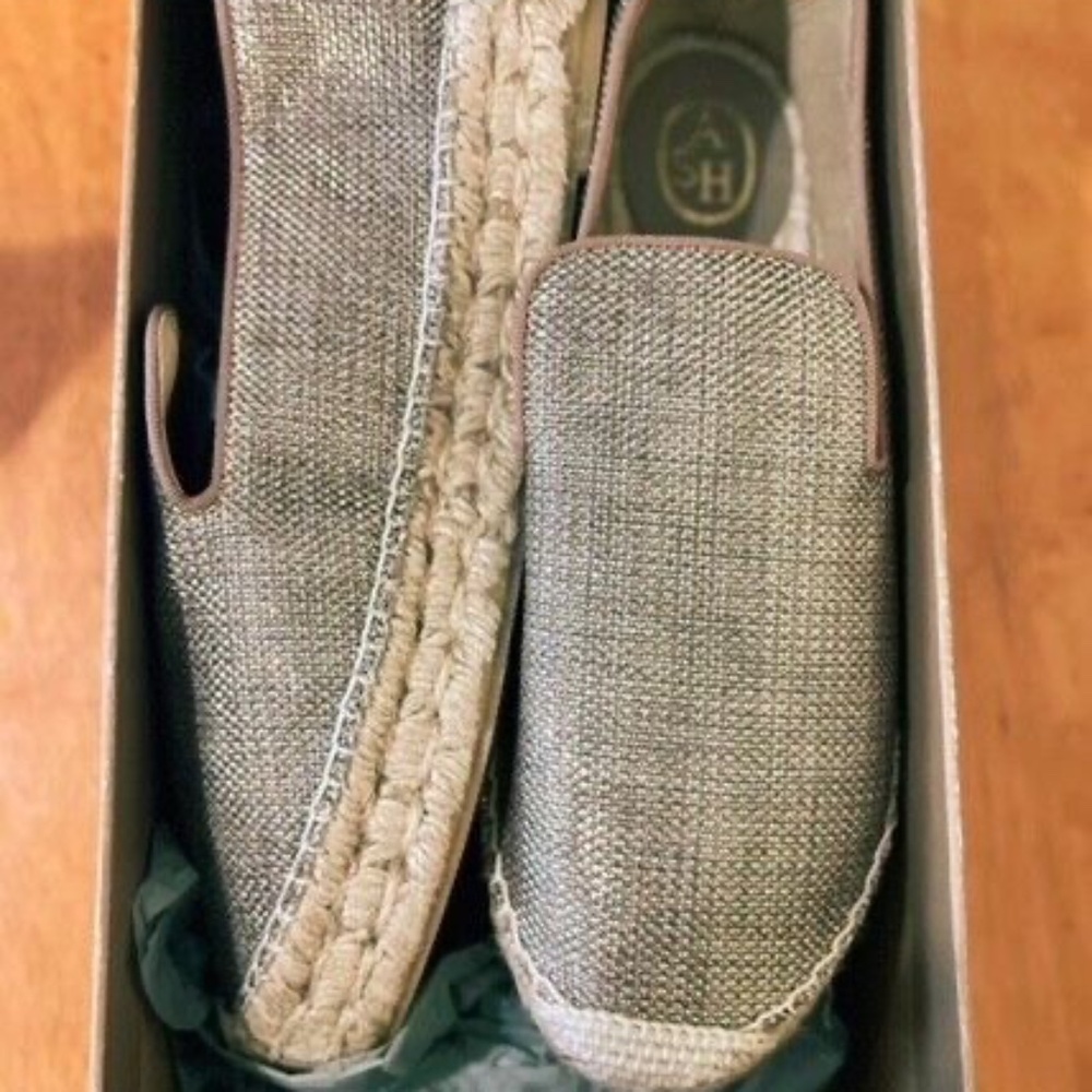 New Gold Espadrille Shoes size 39M